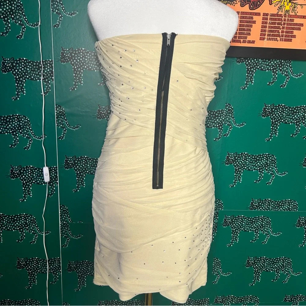 NWT TOPSHOP Rhinestone BodyCon Strapless Mini Dress - Picture 5 of 7